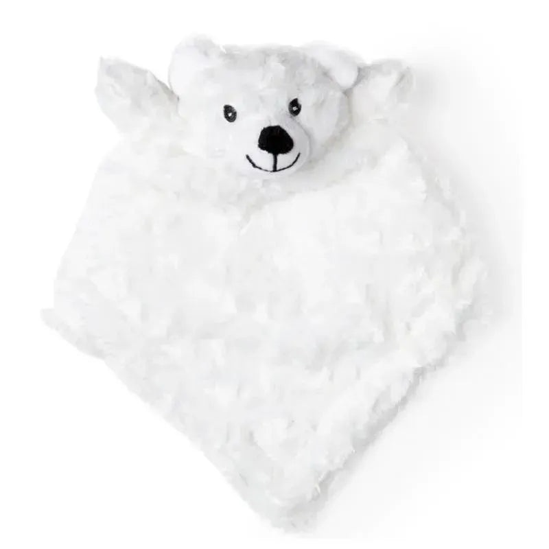 Rose Textiles Baby Bear Curly Plush Security Blanket White