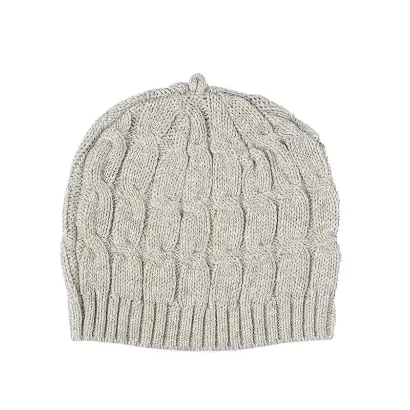 Rose Textiles – Baby Grey Cable-Knit Beanie