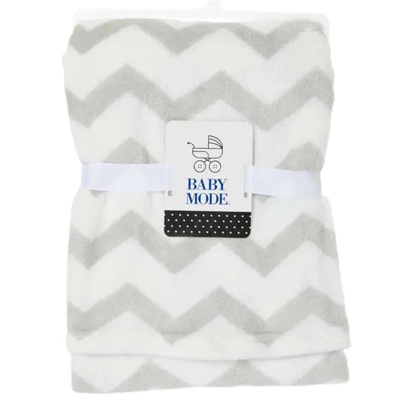 Rose Textiles Coral Fleece Blanket – Grey Chevron