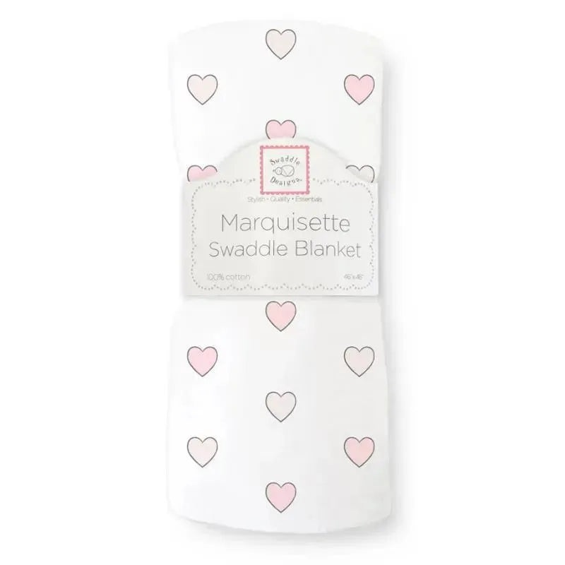 Swaddle Designs – Marquisette Swaddle Blanket Aimee, Pink Hearts