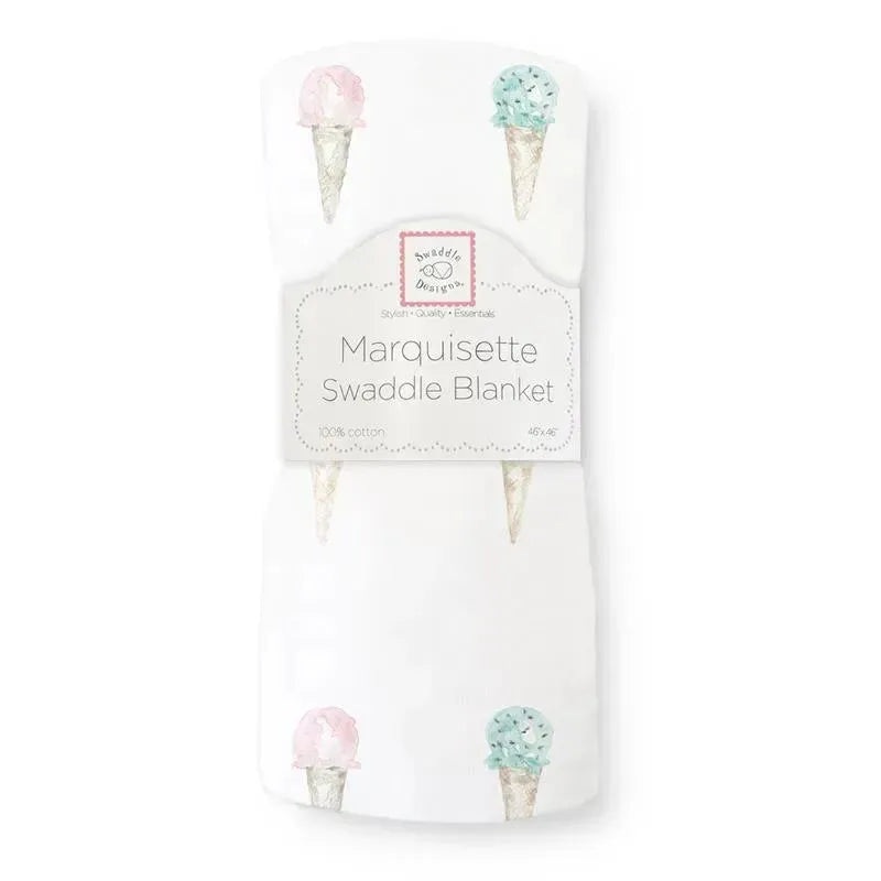 Swaddle Designs – Marquisette Swaddle Blanket, Watercolor Ice Cream Cones