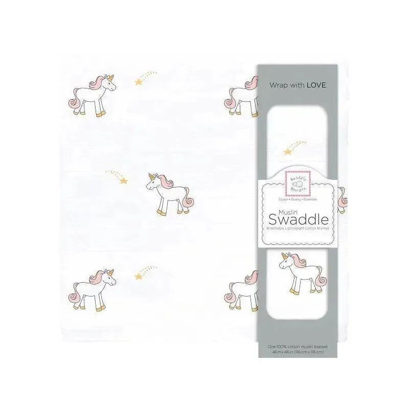 Swaddle Designs – Muslin Swaddle Blanket, Unicorn