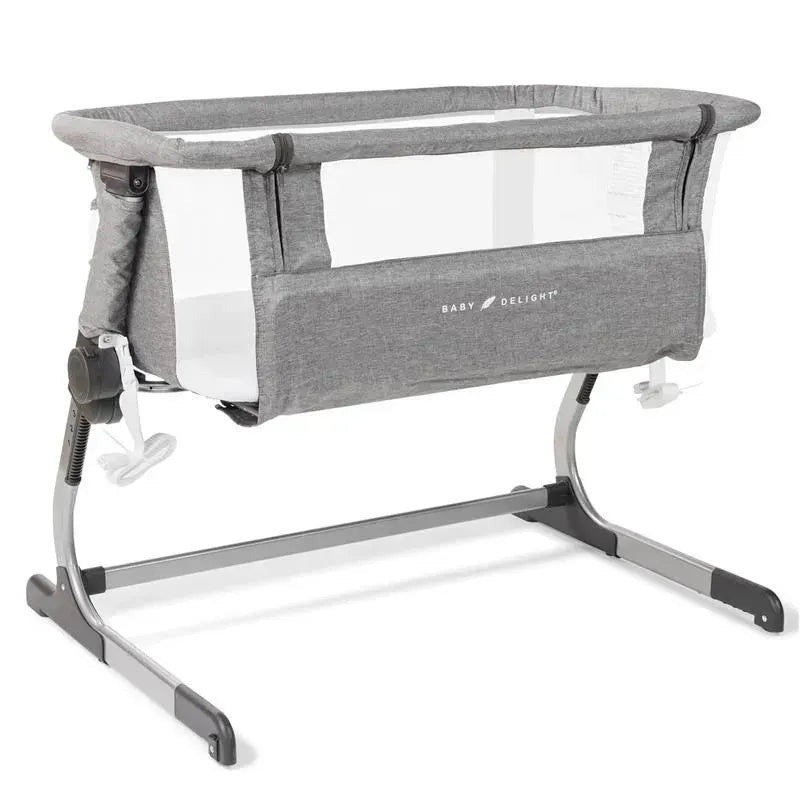 Baby Delight – Beside Me Dreamer Bassinet, 6-Position Height Adjustment, Charcoal Tweed