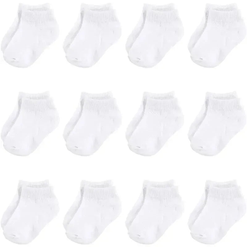 Baby Vision – Baby Girls’ Cotton Rich Newborn and Terry Socks, White No-show, 6-12M, 12Pk
