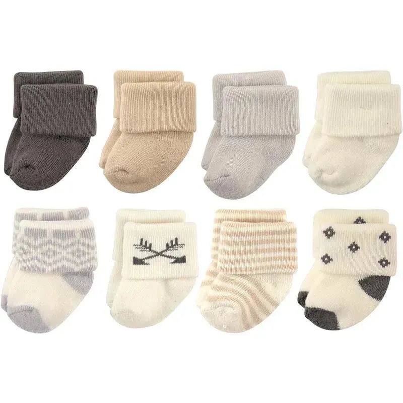Baby Vision – Hudson Baby Baby Girls’ Cotton Rich Newborn and Terry Socks, Aztec, 0-6M, 8Pk
