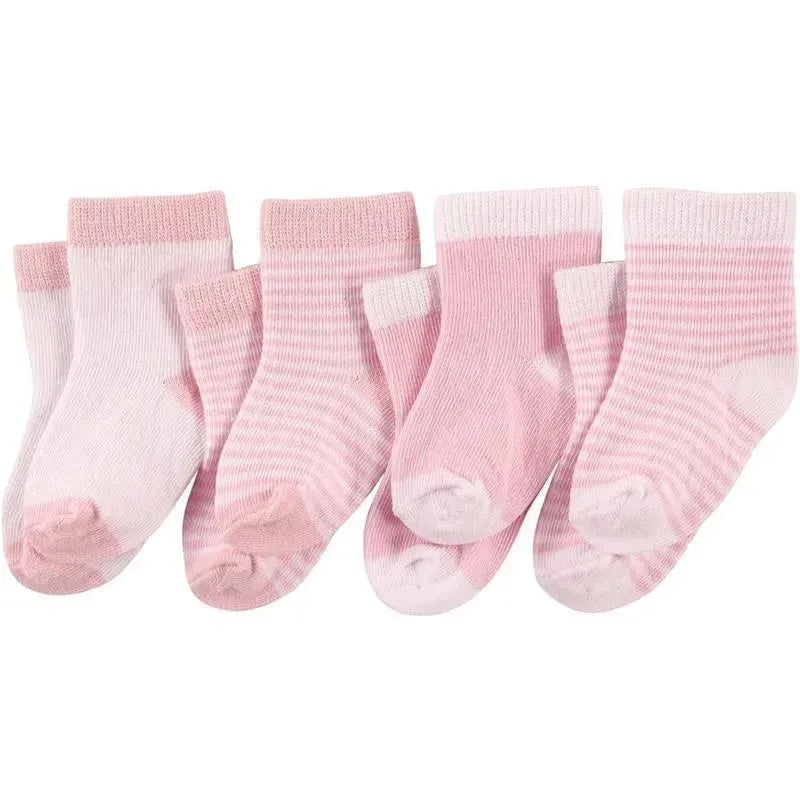 Baby Vision – Luvable Friends Baby Socks Set, 12-24M, Light Pink White, 4Pk