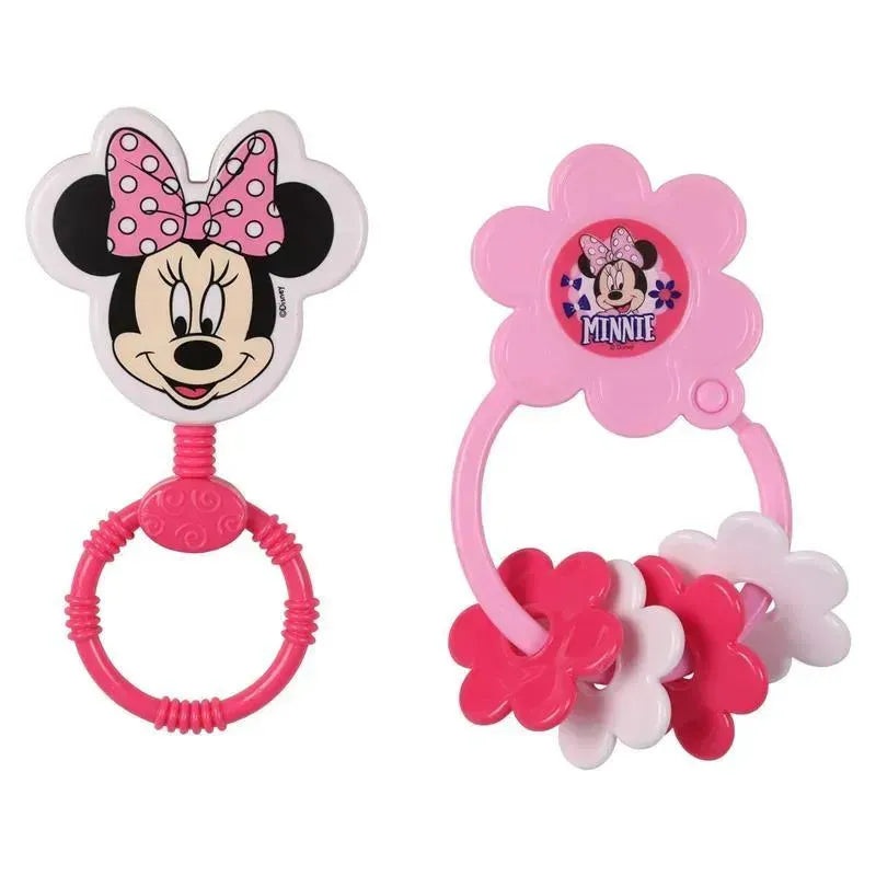 Cudlie – 2Pk Disney Minnie Mouse Character Rattle, Pink