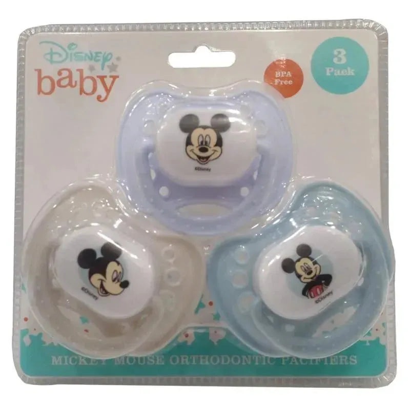 Cudlie – 3Pk Disney Mickey Mouse Pacifiers, Blue & Grey