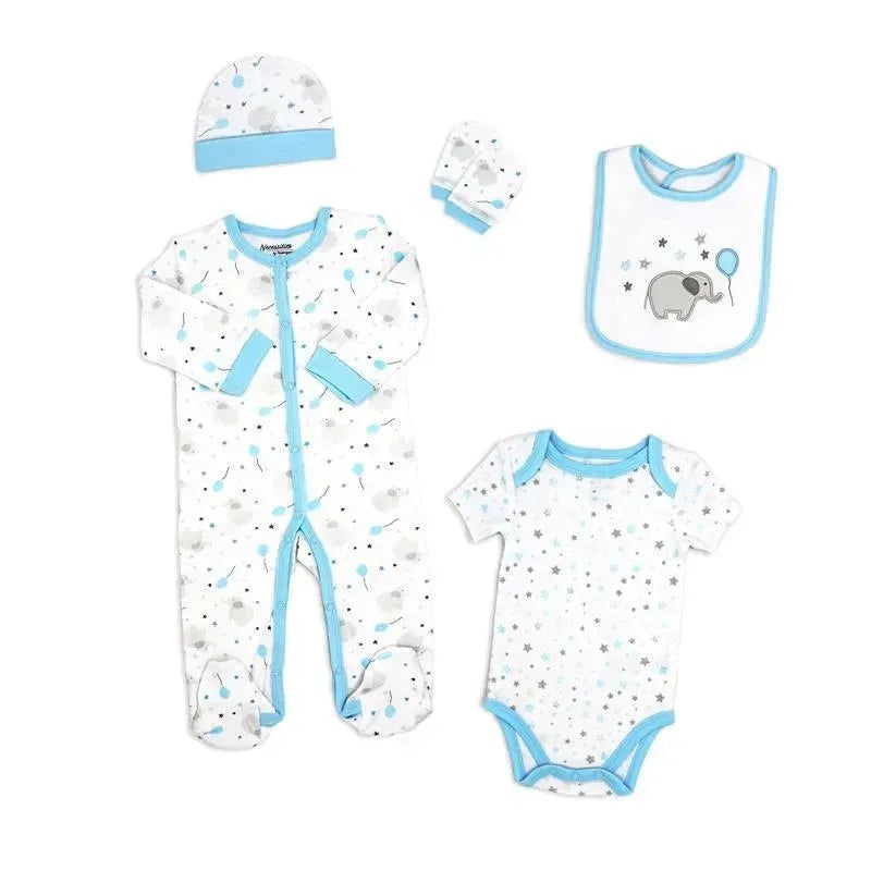 Rose Textiles – Balloon Elephant 5 Piece Set, Blue