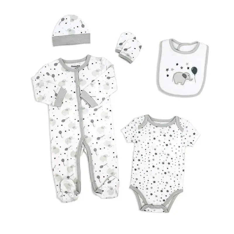 Rose Textiles – Balloon Elephant 5 Piece Set, Grey