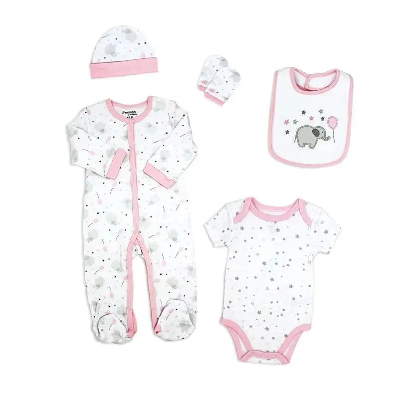 Rose Textiles – Balloon Elephant 5 Piece Set, Pink
