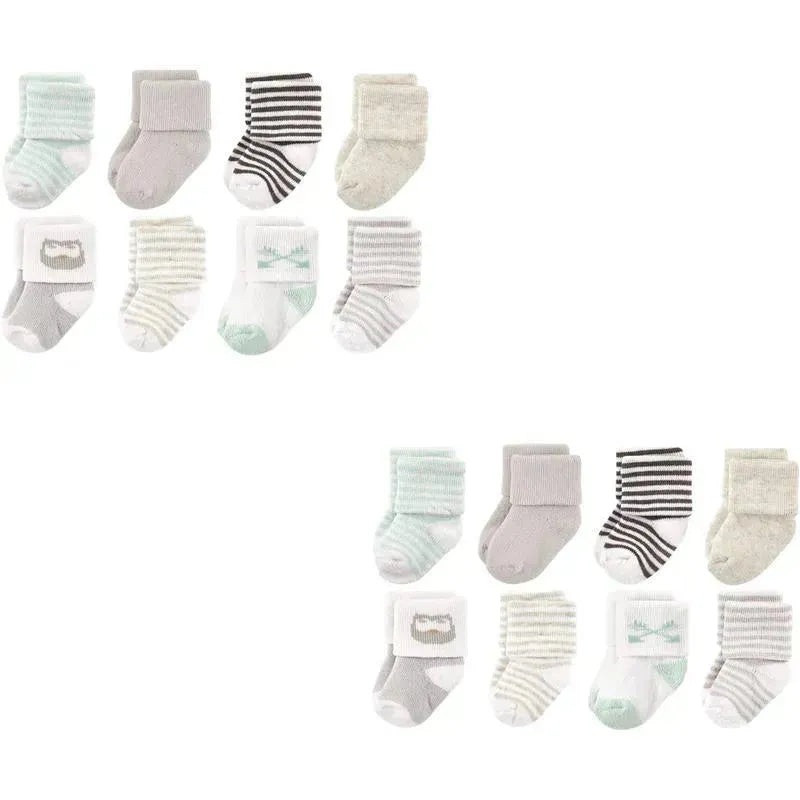 Baby Vision – Luvable Friends Unisex Baby Newborn and Baby Terry Socks, Owl, 0-6M, 8Pk