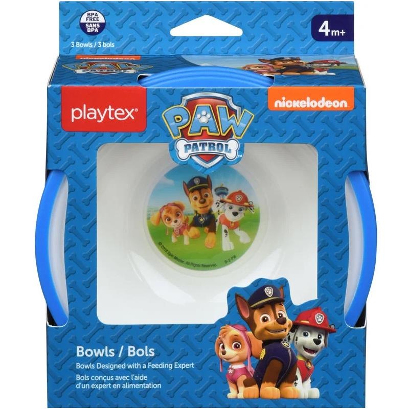 Playtex – Mealtime Paw Patrol Bowls for Boys, 3 Pack