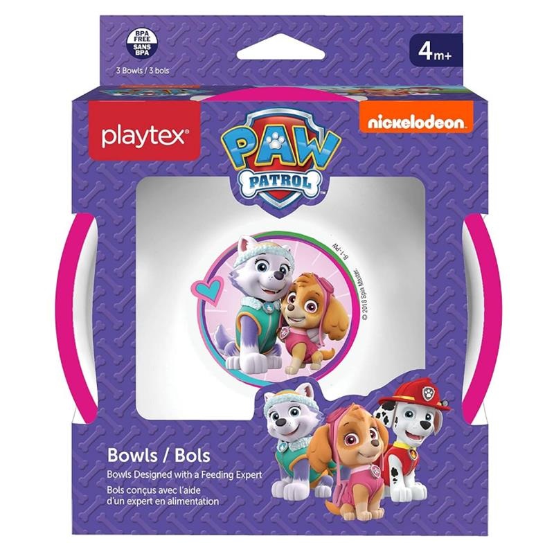 Playtex – Mealtime Paw Patrol Bowls for Girls, 3 Pack