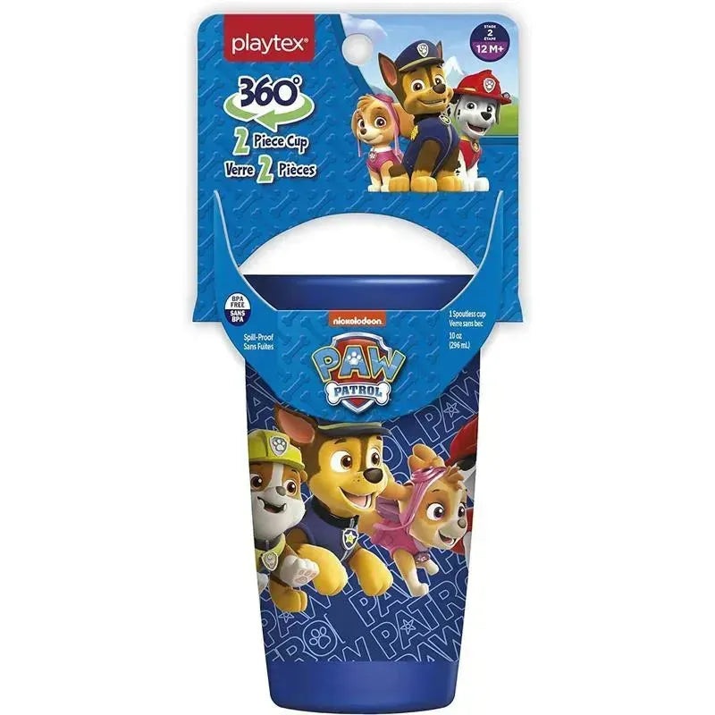 Playtex – Sipsters Stage 2, 360 Degree Paw Patrol Spill-Proof, Leak-Proof, Break-Proof for Boys, Pack of 2