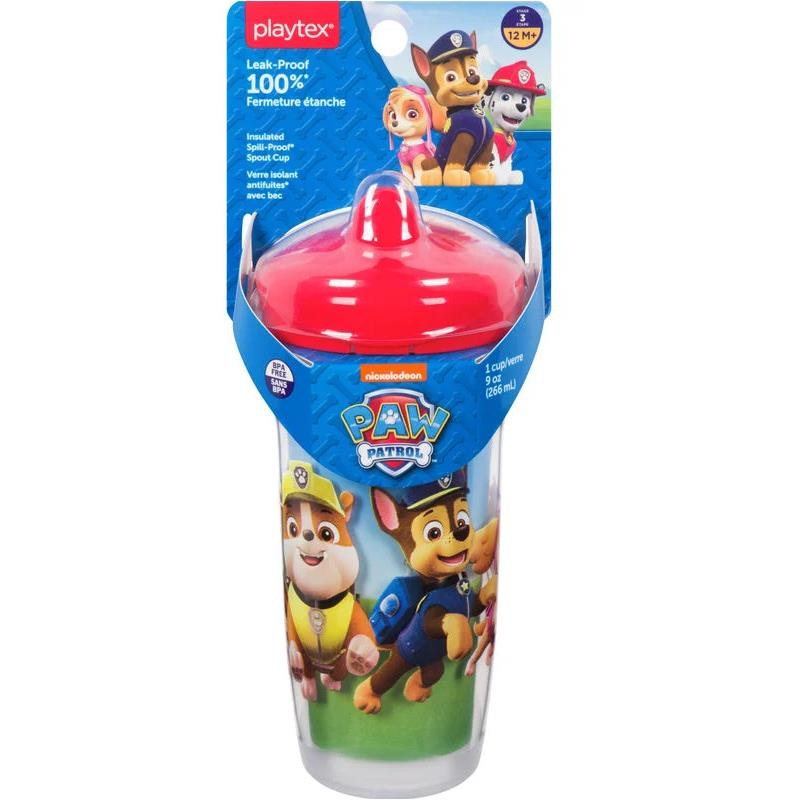 Playtex – Sipsters Stage 3 Paw Patrol Spill-Proof, Leak-Proof, Break-Proof Spout Cup for Boys, 9 Ounce, Red