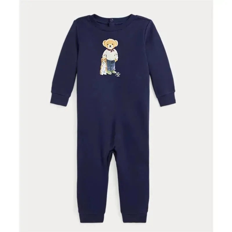 Ralph Lauren Baby – Ash Slipper Navy Linen American Boy Bear
