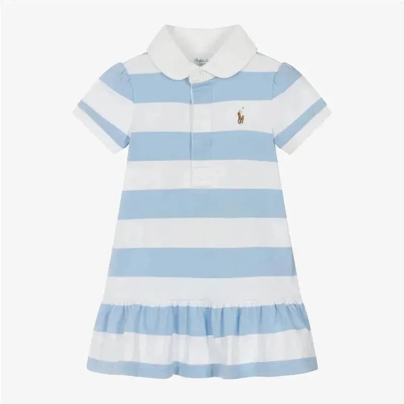 Ralph Lauren Baby – Short-Sleeve Rugby Jersey Knit Polo Peplum Dress