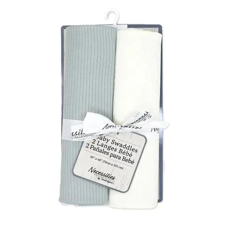 Rose Textiles – 2Pk Swaddles, Grey/Tan