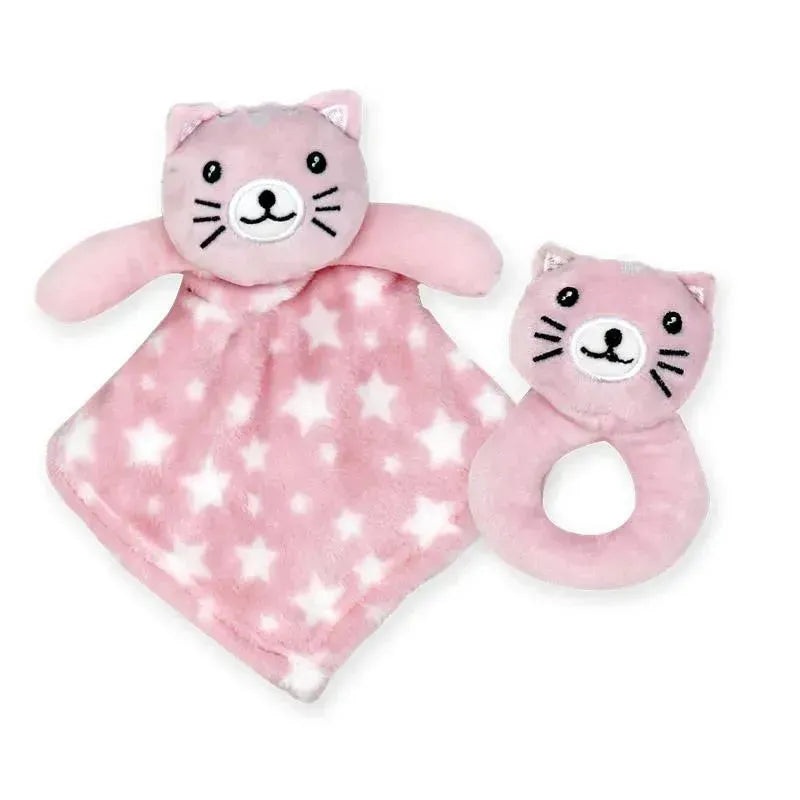 Rose Textiles – Nunu With Ring Rattle, Pink Kitty