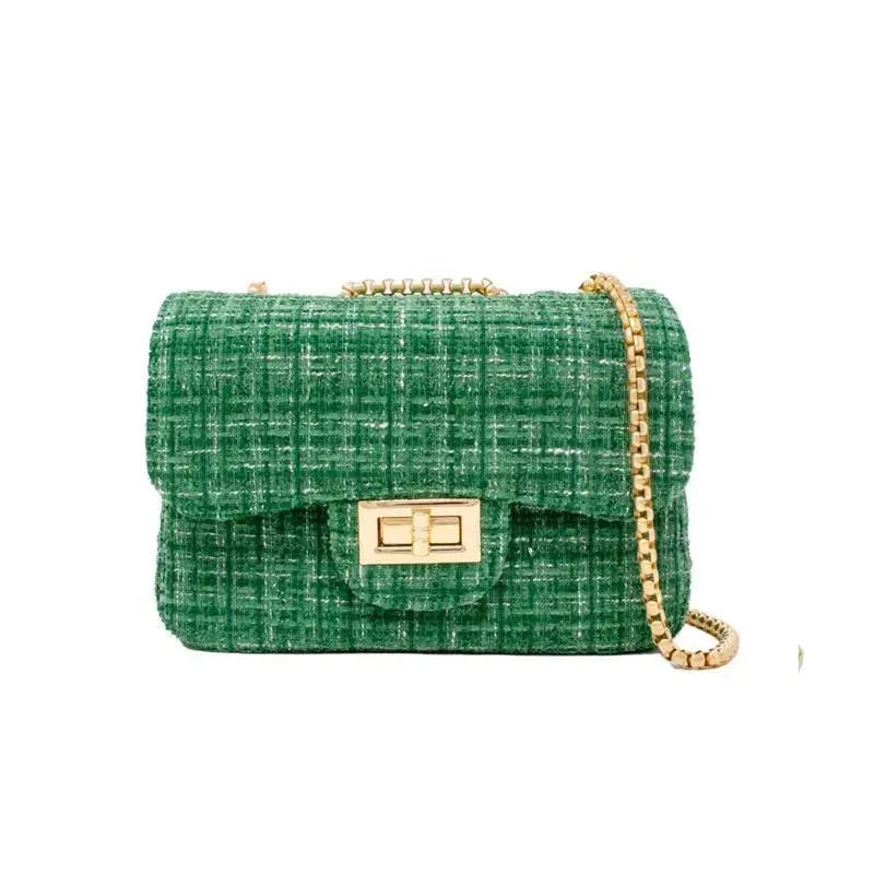 Tiny Treats – Classic Large Tweed Handbag, Green