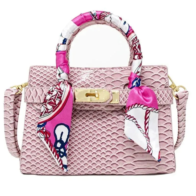 Tiny Treats – Crocodile Scarf Handbag, Pink