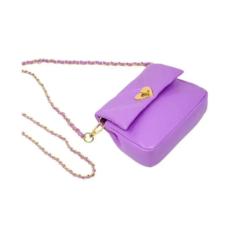 Tiny Treats – Quilted Soft Heart Lock Purse, Purple