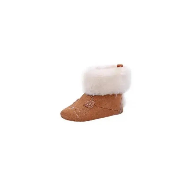 Josmo – Baby Crib Shoes Girl Boots With Kitty Face, Tan