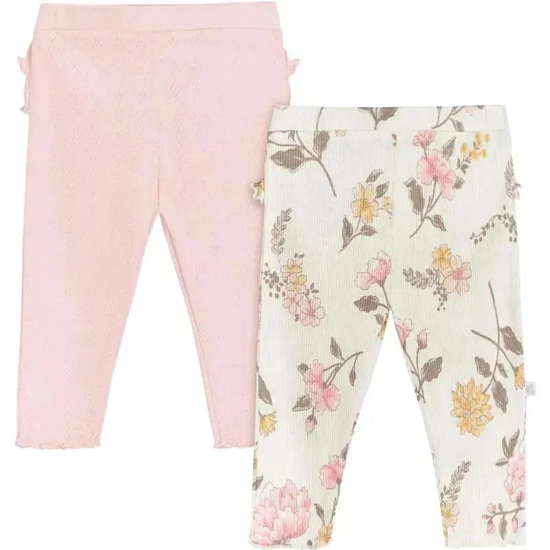Just Born – Unisex Baby 2-Pack Pants, Vintage Floral, 3-6M