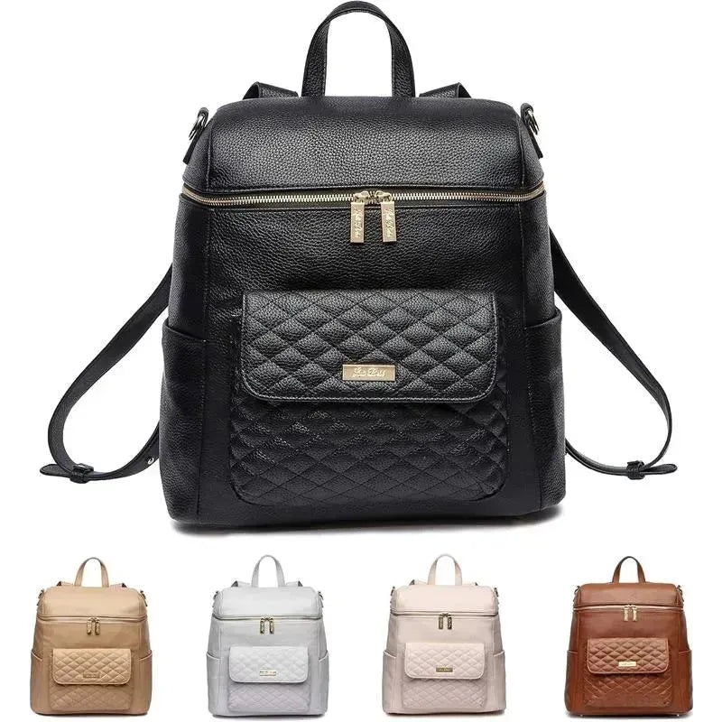 Luli Bebe – Monaco Diaper Bag Backpack, Ebony-Black
