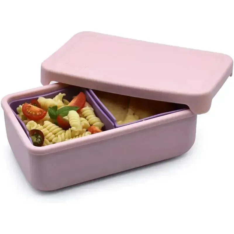 Melii – 100% Silicone Bento Box with Removable Dividers, 2 Compartments, Pink Purple