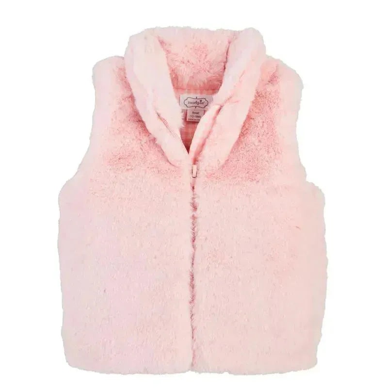 Mud Pie – Faux Fur Zip Vest, Pink