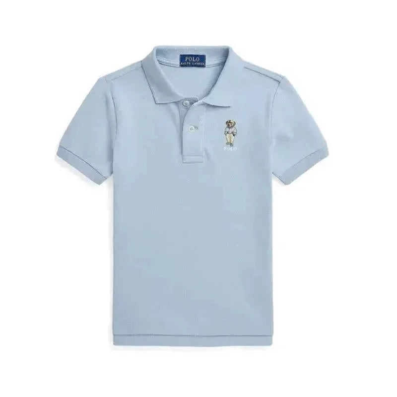 Ralph Lauren Baby – Short-Sleeve Basic Mesh Novelty Bear Graphic Polo, Blue Hmngway Bear