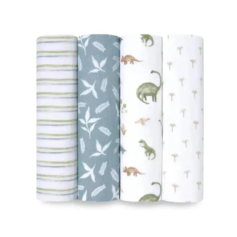 Aden + Anais – 4Pk Essential Dino Jungle Swaddle Blankets