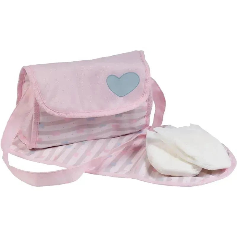 Adora – Baby Doll Diaper Bag, Includes Changing Mat and 2 Doll Diapers, Classic Pastel Pink