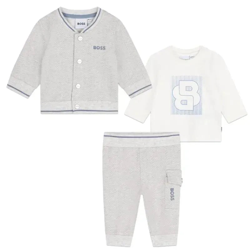 Hugo Boss Baby – All Over Print Fleece Set, Grey