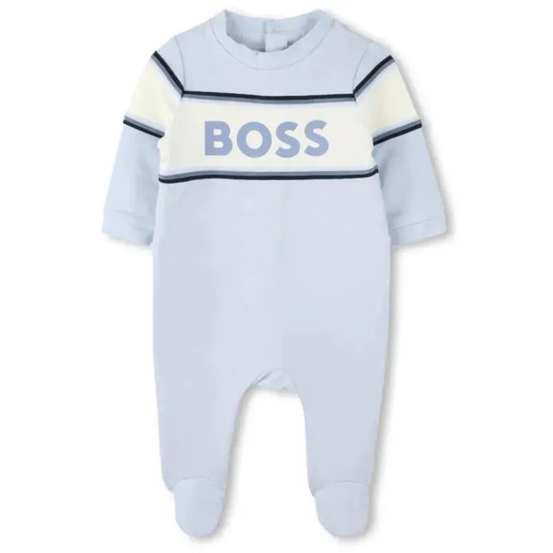 Hugo Boss Baby – Boy Footie & Bib Set, Light Blue