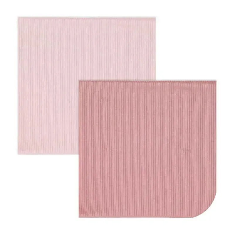 Rose Textiles – 2-Pack Rib Knit Baby Wrap Swaddles, Pink