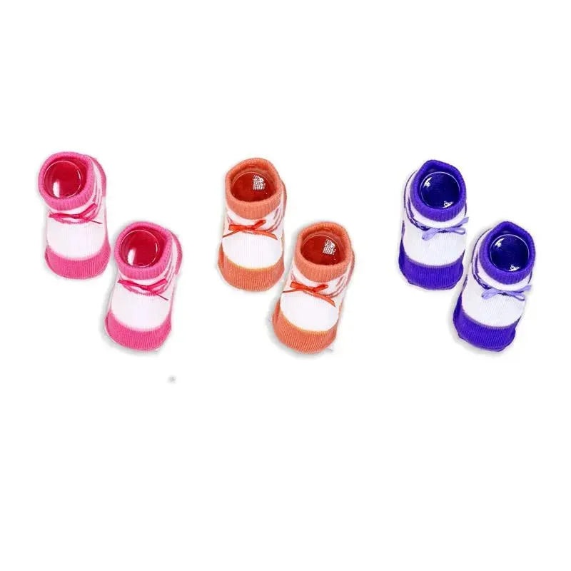 Rose Textiles – 3 Pairs Crew Sock, Ballet Slippers With 3D Bows