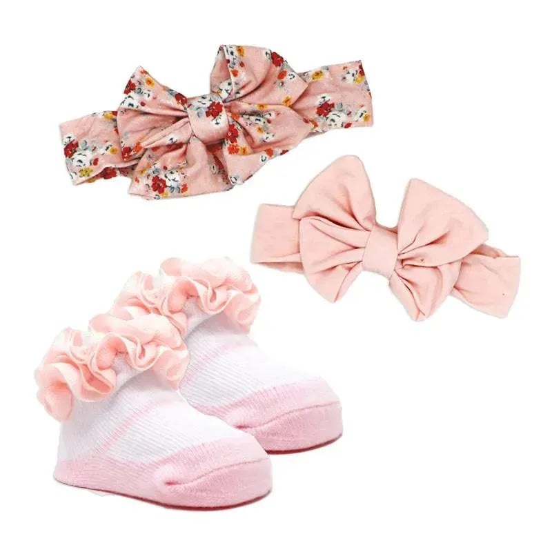 Rose Textiles – 3pc Headband & Sock Set: Rose Floral