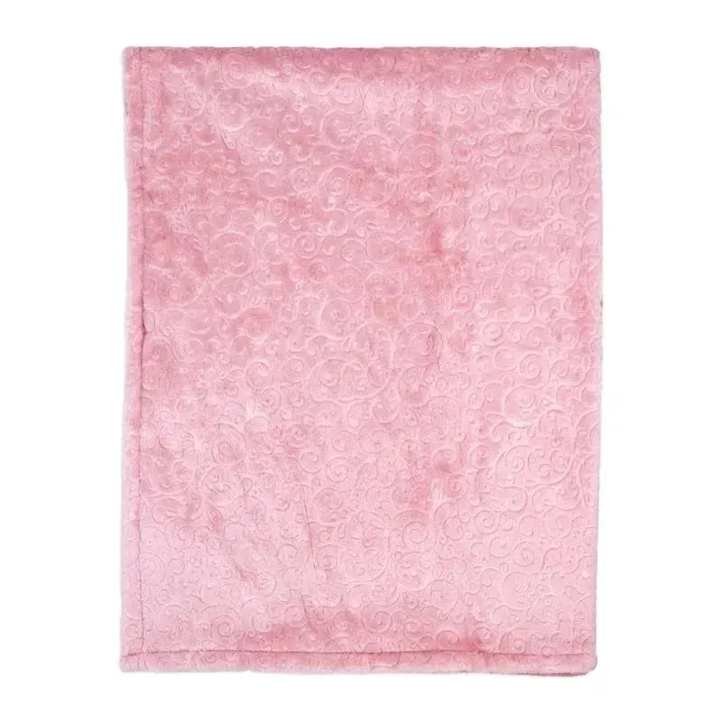 Rose Textiles – Pressed Plush Blanket, Rose Damask