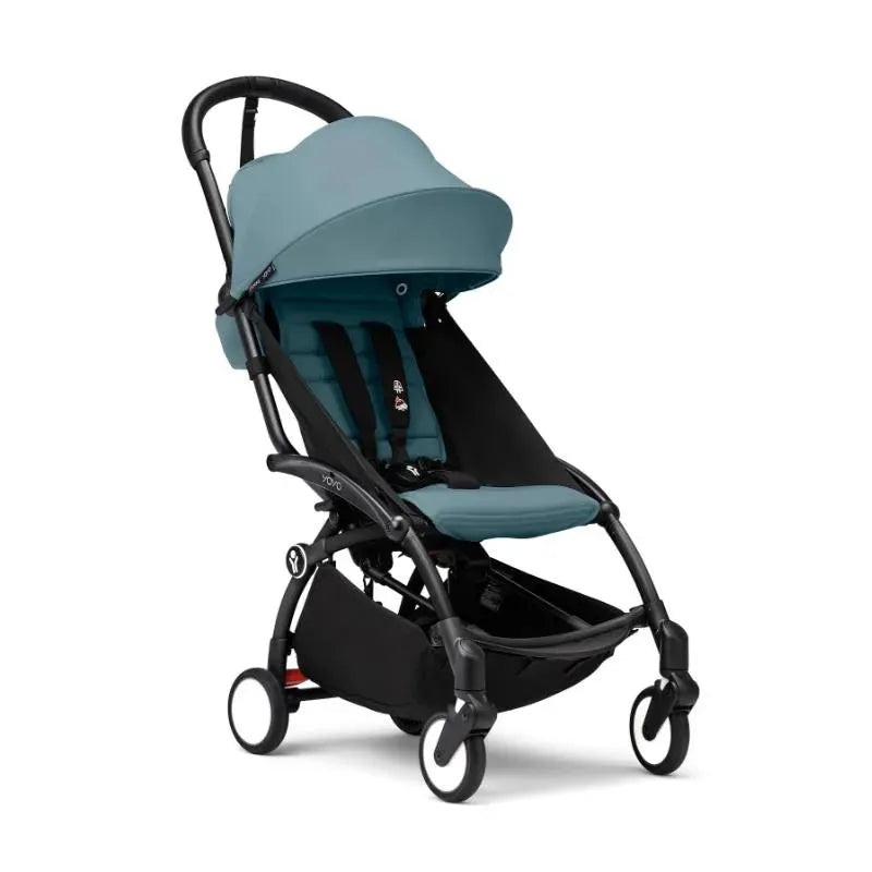Stokke – Yoyo Stroller Black Frame Bundle 6+, Aqua
