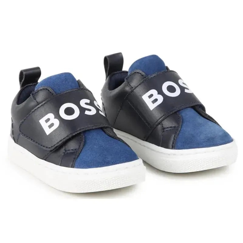 Hugo Boss Baby – Sneakers With Elastic Logo, Navy