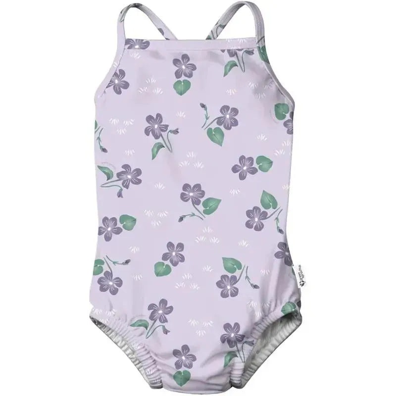 Iplay – Eco Swimsuit With Built-In Swim Diaper, Light Lavender Violets