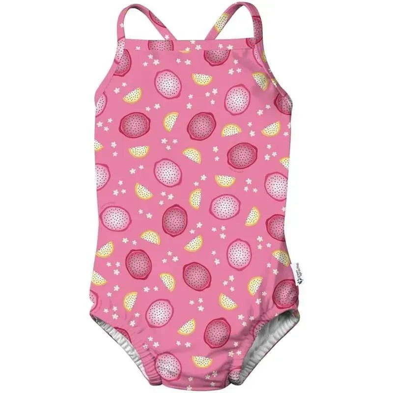 Iplay – Eco Swimsuit With Built-In Swim Diaper, Pink Dragon Fruit