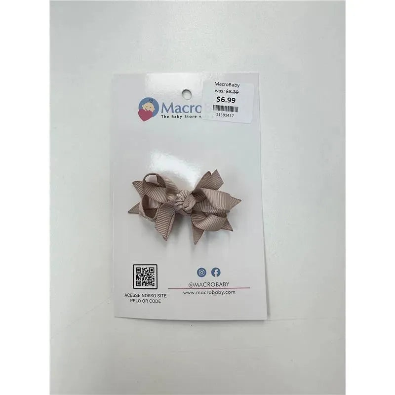 MacroBaby – Mini Hair Bow, Nude