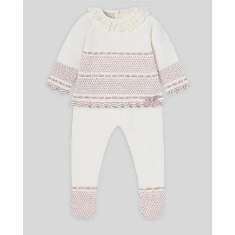 Paz Rodriguez – Take Me Home Set Sweater & Leggins Set, Cream/Beige