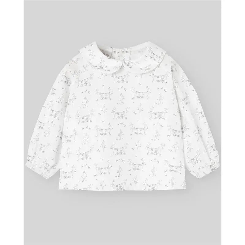 Paz Rodriguez – Woven Newborn Blouse Pulgarcito, Grey Pear