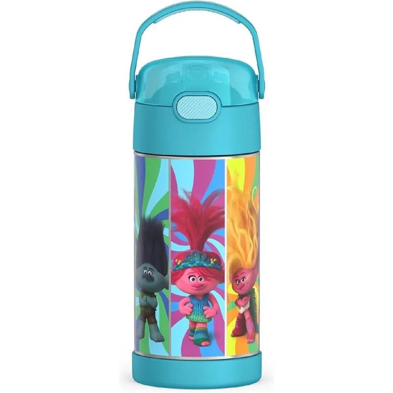 THERMOS – Vacuum Insulated Stainless Steel 12oz Straw Bottle, Trolls3