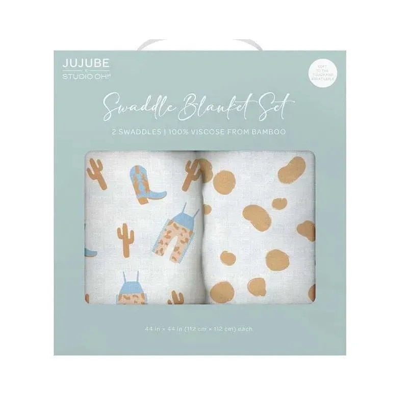 Jujube – Swaddle Blanket Set, Howdy Partner Blue